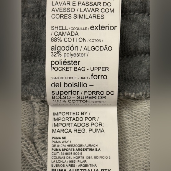 PUMA -Medium Heather Gray 10” Sweatpant Shorts Adjustable Elastic Waist Men’s S - Picture 14 of 14